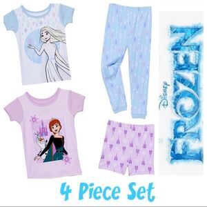 DISNEY FROZEN 4 Piece PJ Sleepwear Set